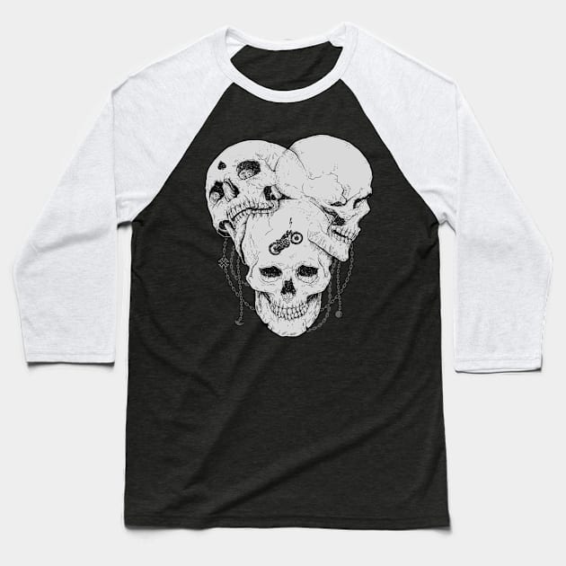 Skull Bastards Baseball T-Shirt by GODZILLARGE